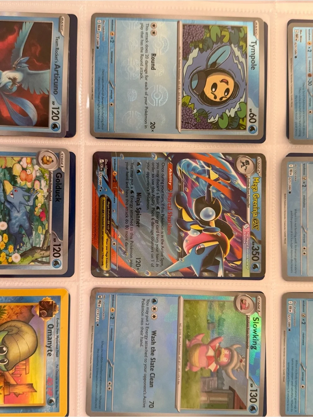 Pokemon Blue Water-Type Card Lot with Holo Accent